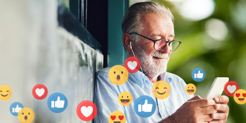 Senior on social media